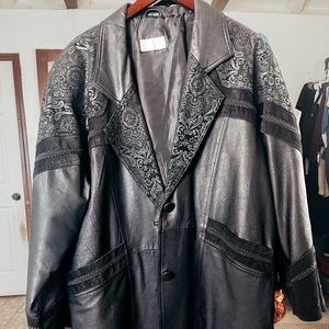 Silverleaf leather paisley print jacket.